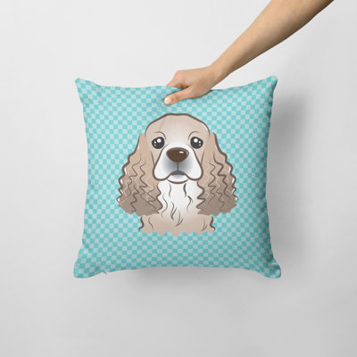 Coussin décoratif intérieur/extérieur épagneul damier