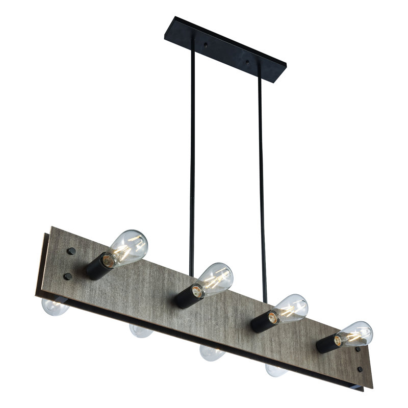 Lustre linéaire à 39 lumières avec sangle en acier noir Fugazy - acier noir brut