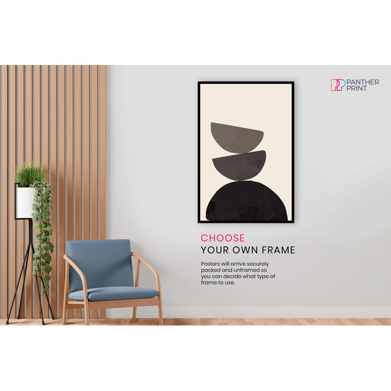 Brown Painterly Balance - No Frame Print, 91cm H x 61cm W