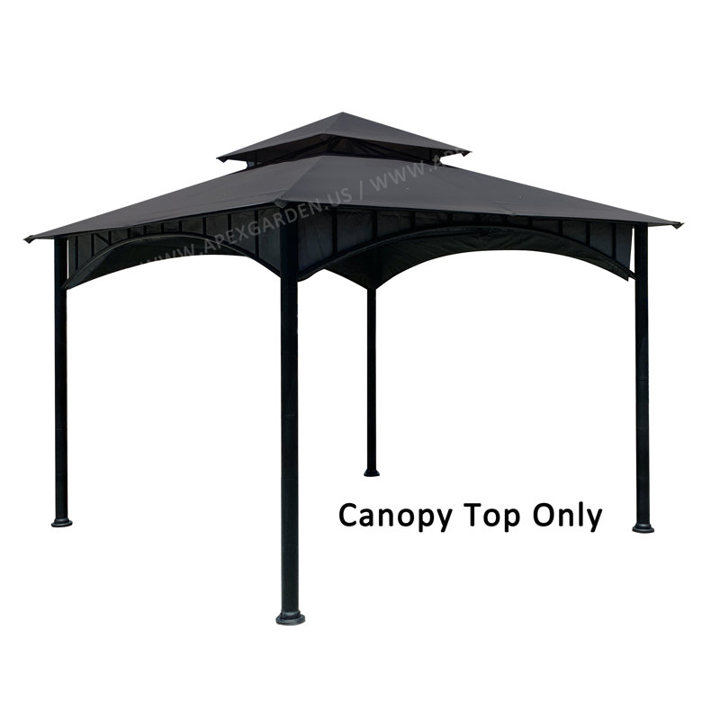 Gray 11 ft Replacement Canopy for Bamboo Steel Gazebo