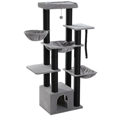 XXL Cat Tree, 67" Heavy Duty Cat Tower For Indoor Cats Large Adult With 13 Thick Scratching Posts (Φ4.3), Large Perch, Spacious Condo, Hammock - For Maine Coon Up To 20 Lbs
