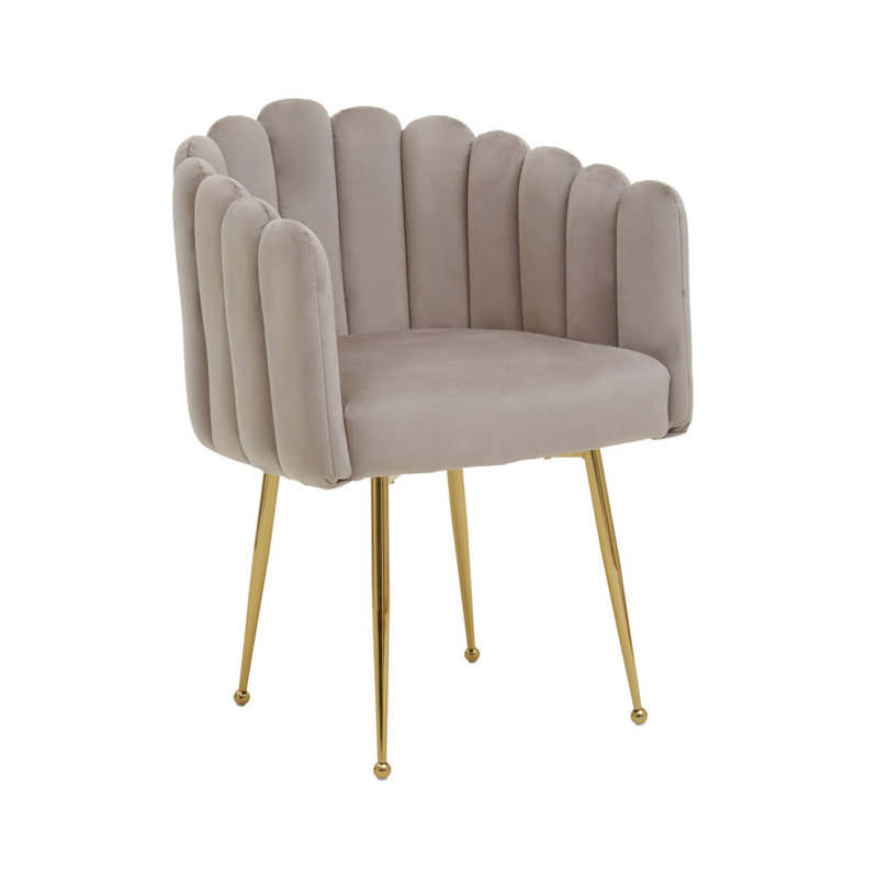 Aili 52cm H Polyester Blend Upholstered Armchair in Gold