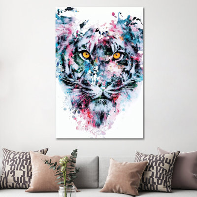 Tiger Blue 1 Piece Wrapped Canvas Painting