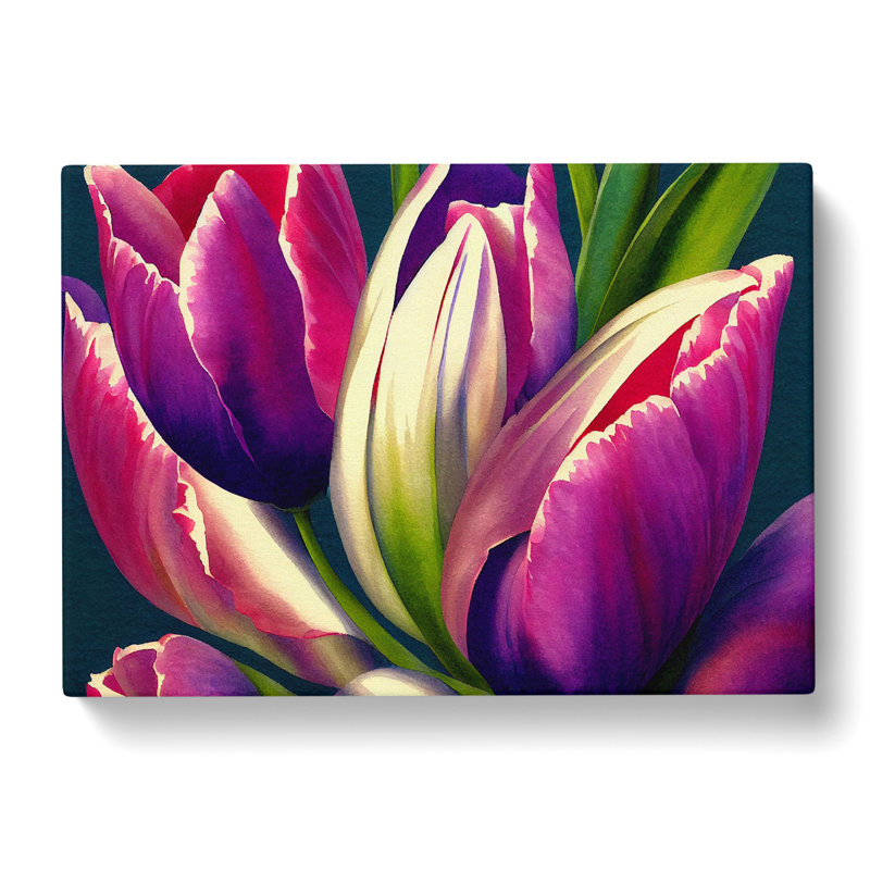 Dreamy Tulip Flowers - Wrapped Canvas, 35cm H x 50cm W