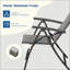 Ensemble de 2 chaises de patio pliantes en tissu textilène rembourré-1229993477