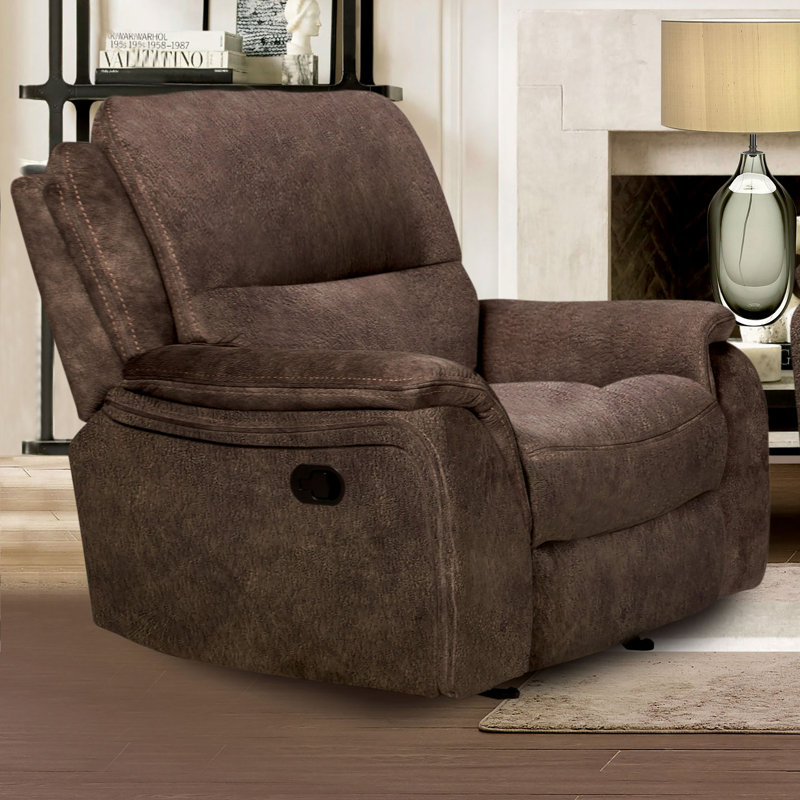 Fauteuil inclinable et oscillant Virtyt, Polyester brun foncé
