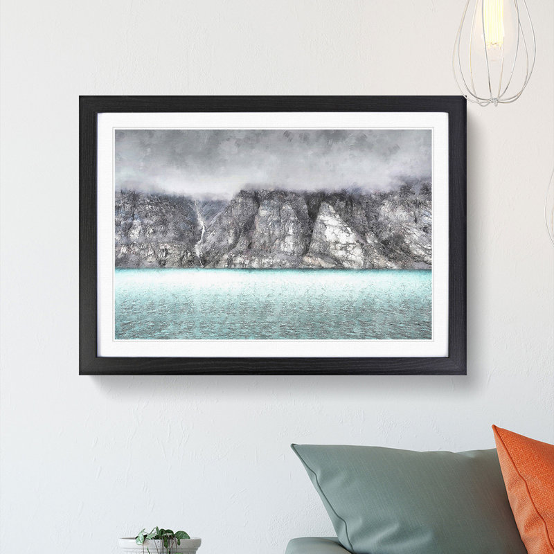 Fog over Baffin Island in Canada - Picture Frame Graphic Art Print, 62cm H x 87cm W x 2cm D, Black Framed