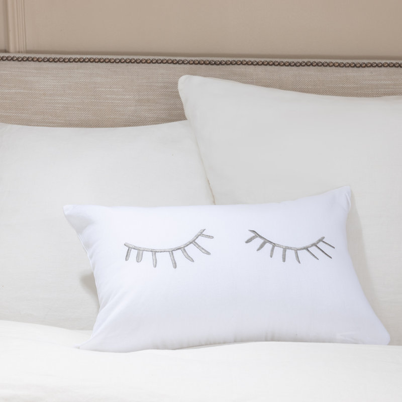 Eyelash Cotton Throw Pillow