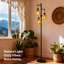Lampe trépied en rotin 70 po Boho avec 3 lumières à intensité variable et ampoules DEL