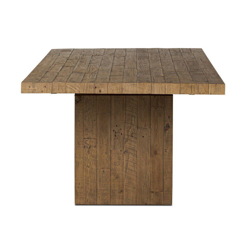 Matthes Solid Wood Dining Table, Aged Black Pine