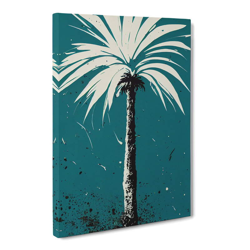 CAN-V0523-1708X Palm Tree Paint Splatter - Wrapped Canvas Print, 50cm H x 35cm W