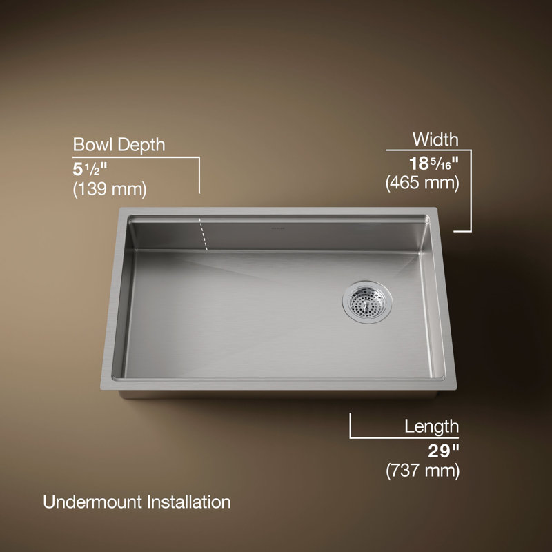 Strive® 29 In. Undermount Single-Bowl Workstation Kitchen Sink