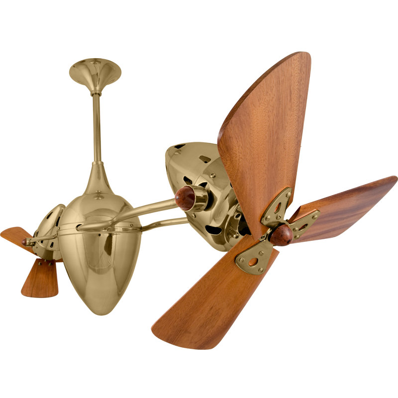 48" Ar Ruthiane 3 Blade Ceiling Fan, Polished Brass