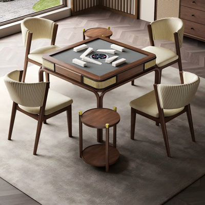 Table de salle à manger rétro en bois massif entièrement automatique
