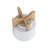 5" TRIBAL PLANTER W/ WOOD STAND, WHITE