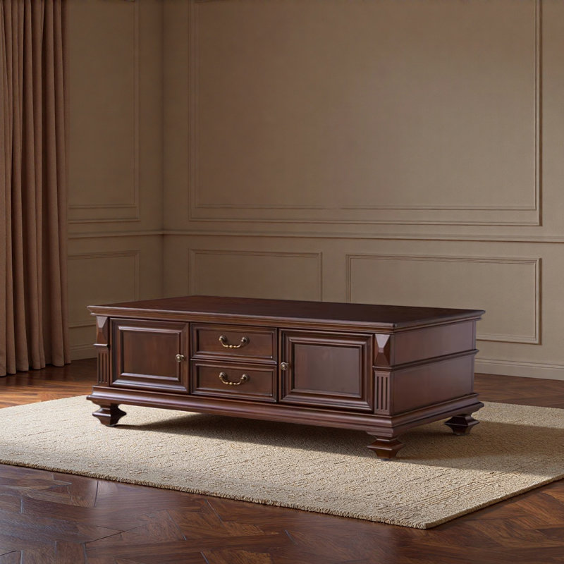 Table basse avec rangement en érable American Style, H 20,47 po x L 55,11 po x l 29,52 po
