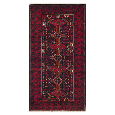 Teimani Black, Red Rug 3'5" x 6'8"