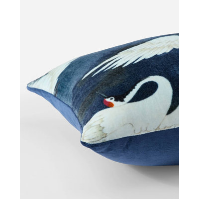 Velvet Crane In The Clouds Small Lumbar Pillow
