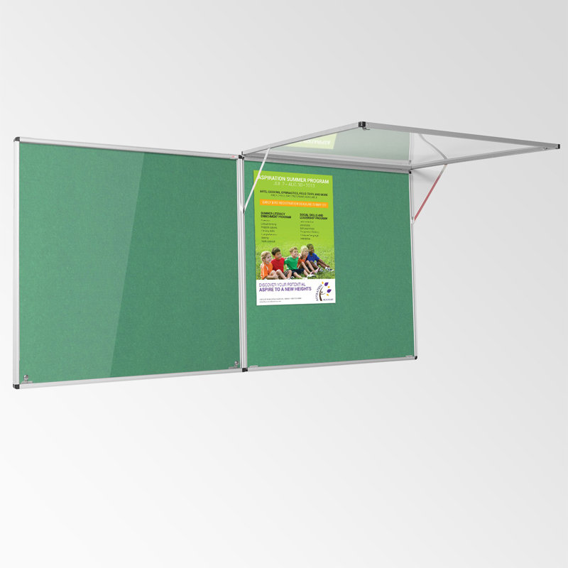 Corridor Wall Mounted Bulletin Board, Green, 120cm H x 240cm W