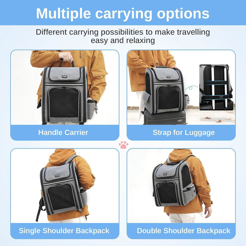 Pet Carrier with 1 Door, Grey