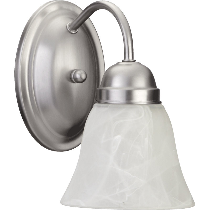Campana Steel Armed Sconce, Satin Nickel