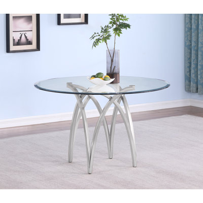 Circular 48 X 48 Clear Glass Dining Table