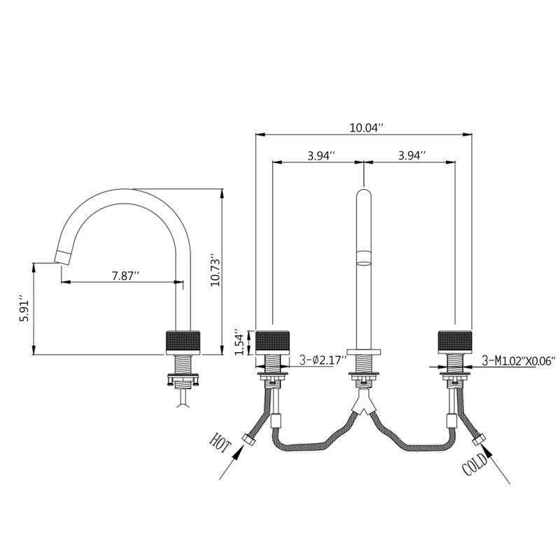 Widespread 2-handle Bathroom Faucet