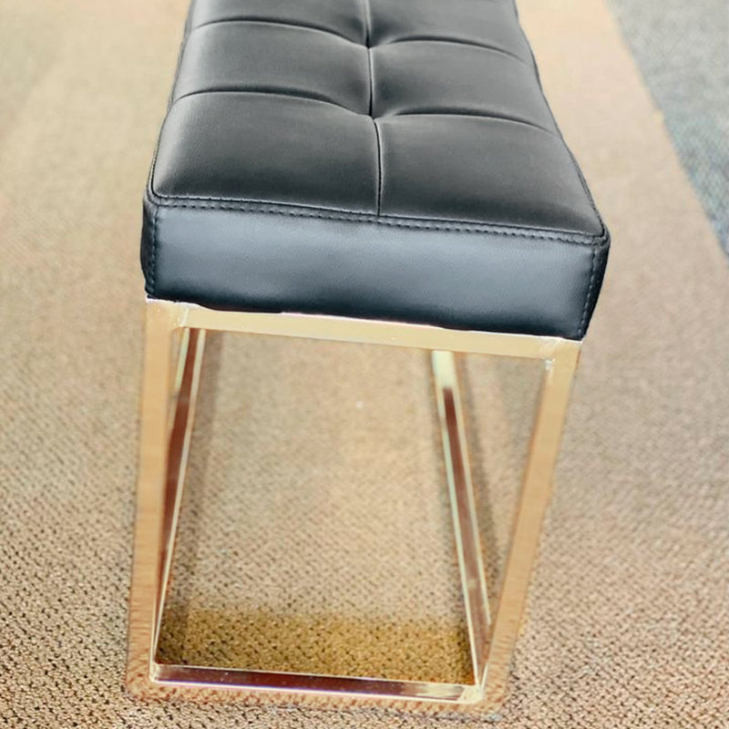 Rekan Faux Leather Upholstered Bench, Black