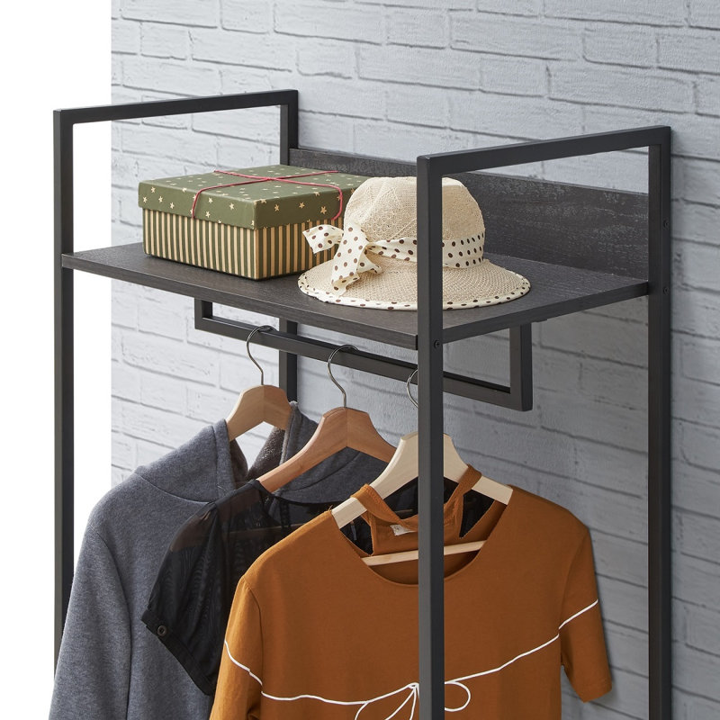 Zaira Manufactured Wood Wardrobe, Black, 180 cm H x 63.8 cm W x 40 cm D