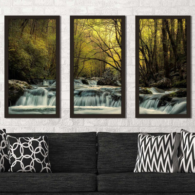 Waterfall Creek par Andy Amos - cadre photo 3 pièces, reproduction de photo