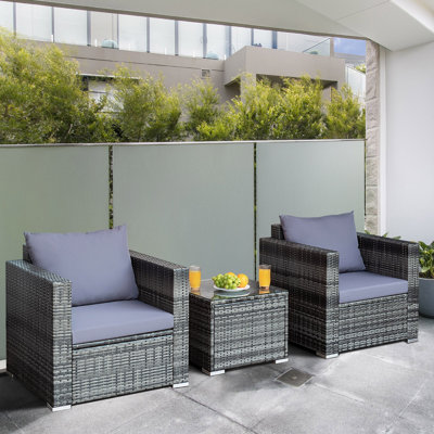 Alycen Wicker 2 - Person Patio Conversation Sets with Cushions