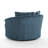 Ultra Plush Faux Rabbit Fur Oversized Swivel Barrel Chair with Three Pillows-1100356185
