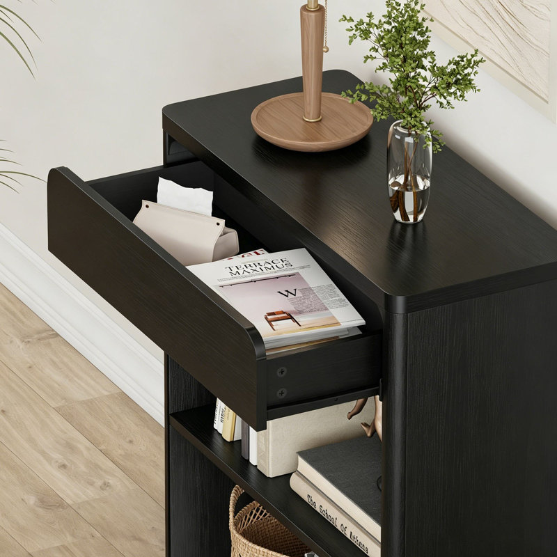 Petite bibliothèque 28 po avec tiroir Guinna, Chêne noir