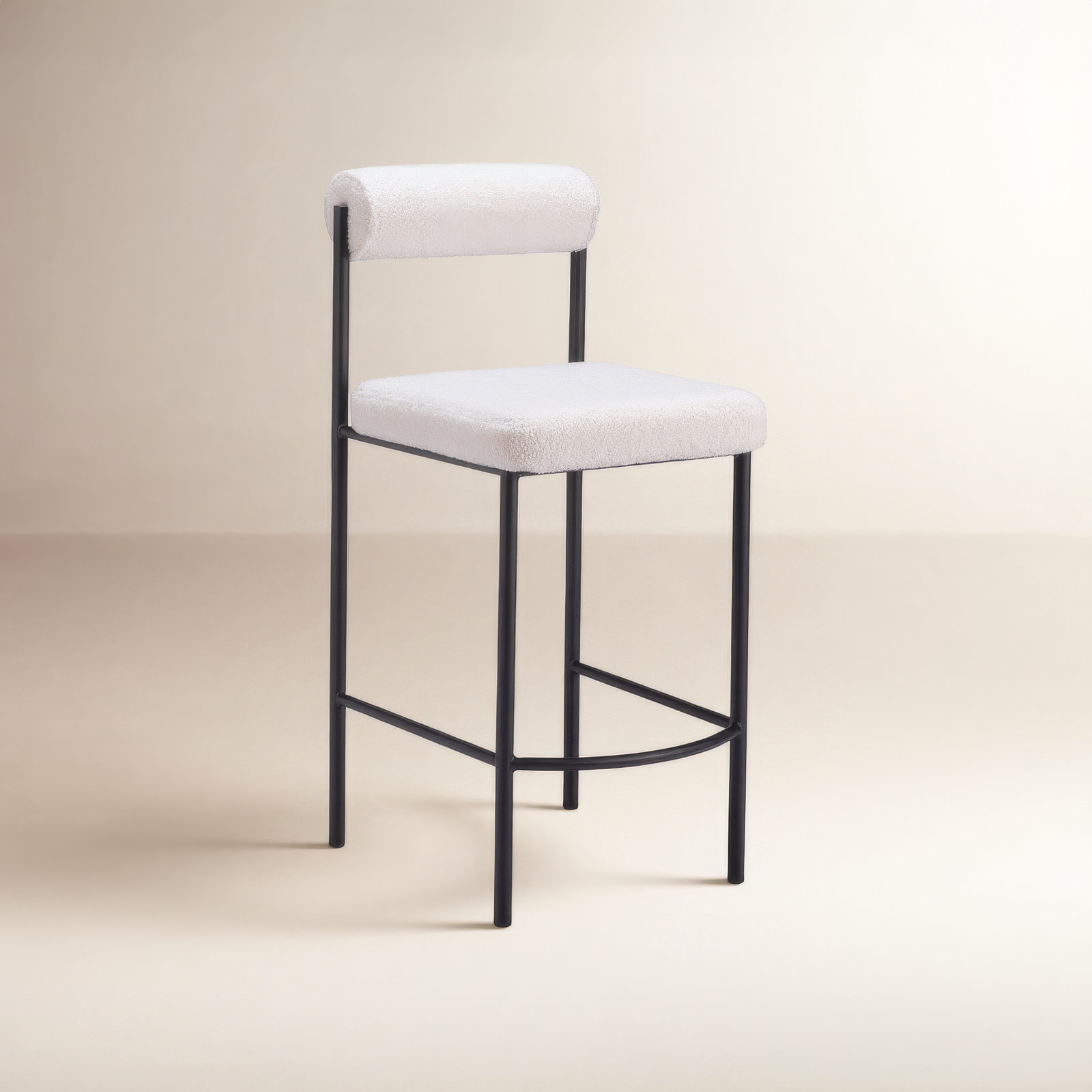 Livorno Bar and Counter Stool, Counter Stool (26" Seat Height), White, Black
