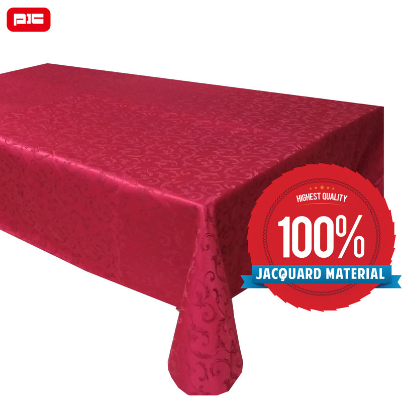 Nappe jacquard, Rouge, 70 po rond