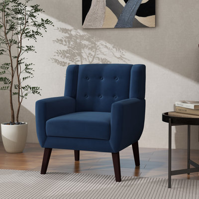 Upholstered Linen Blend Armchair