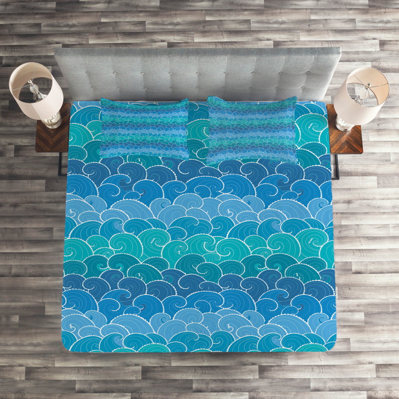 Coastal Coverlet, King Bedspread + 2 Shams