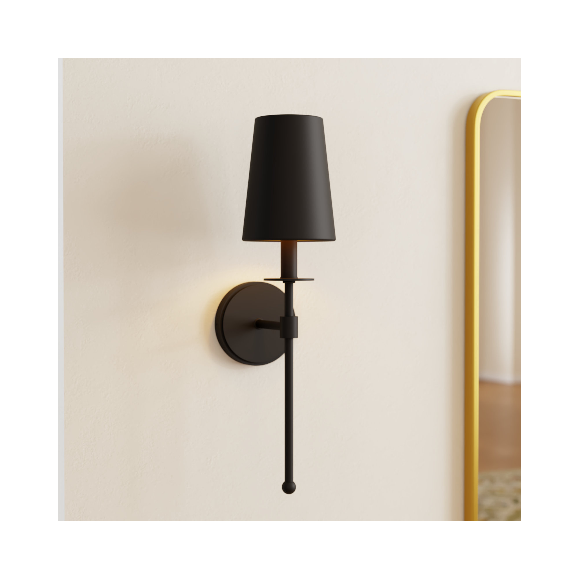 Reyka Single Light Dimmable Wall Sconces, Black, Black