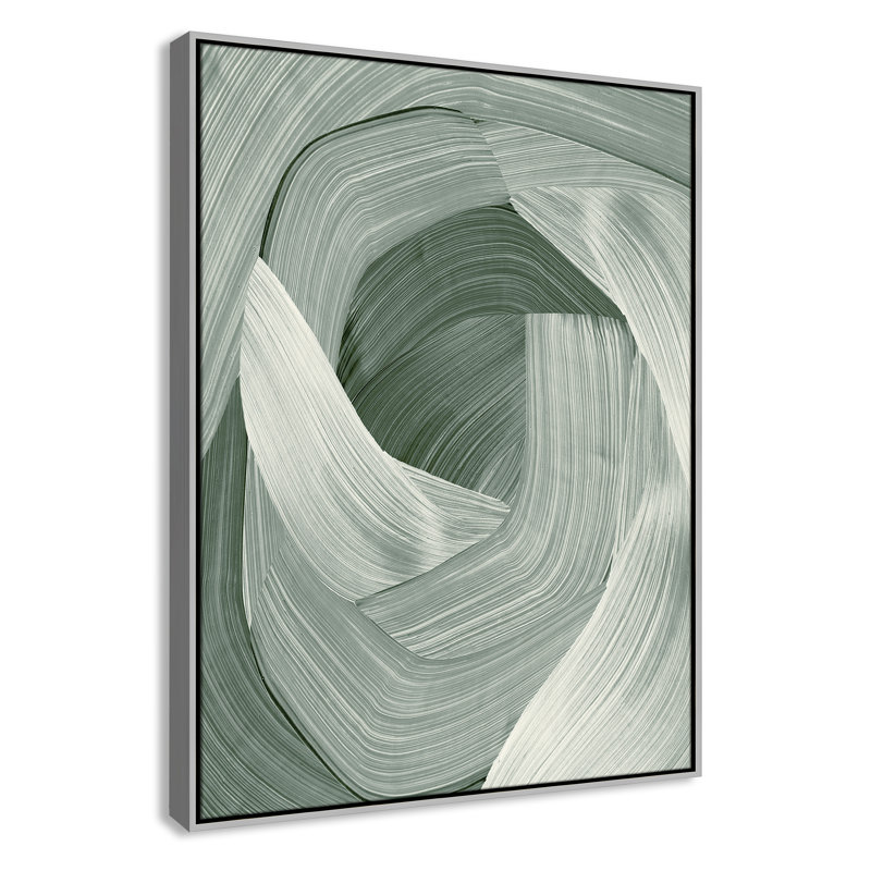 «Wyn Enriched Emerald - Floater Frame», reproduction d'impression sur toile, H 41,5 po x l 31,5 po, Argent argent