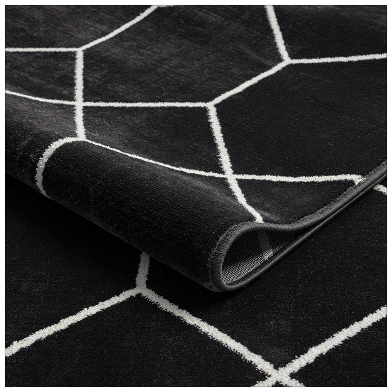 Tapis tissé à motif géométrique Trellis, Rectangulaire 8 pi x 10 pi