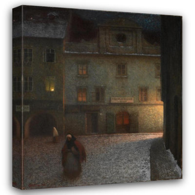 "Evening Street" par Jakub Schikaneder - Art mural sur toile tendue avec châssis