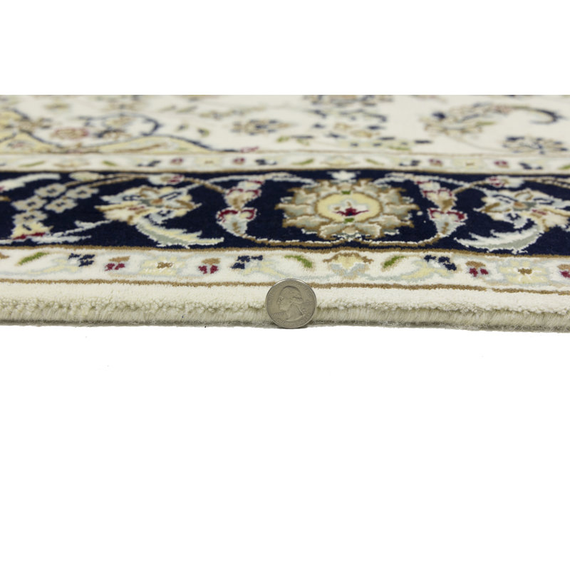 Tapis crème crème 4 x 6 Indo-Nain
