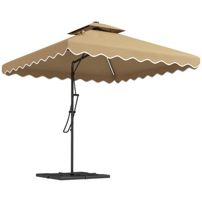 Parasol en porte-à-faux 95,7 po Manhattan avec lève-levier, contrepoids inclus
