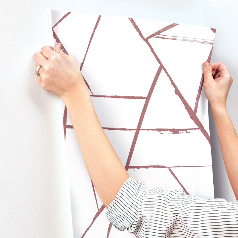 Geometric Wallpaper Double Roll, Spice Red