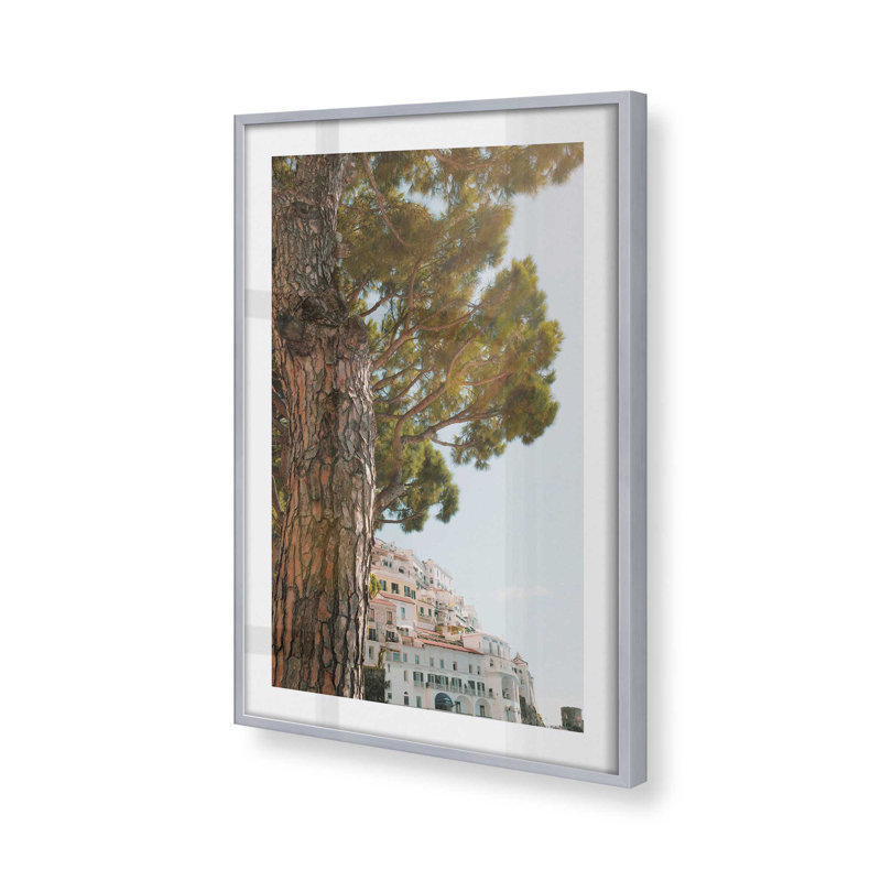 Imprimé Under the Pine, Cadre simple en chrome poli poli, H 17,25 po x l 13,25 po x P 1,25 po
