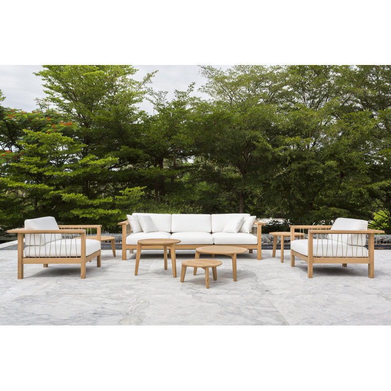 Maro Outdoor Teak Lounge Chair, Canvas Natural Sunbrella® Canvas
