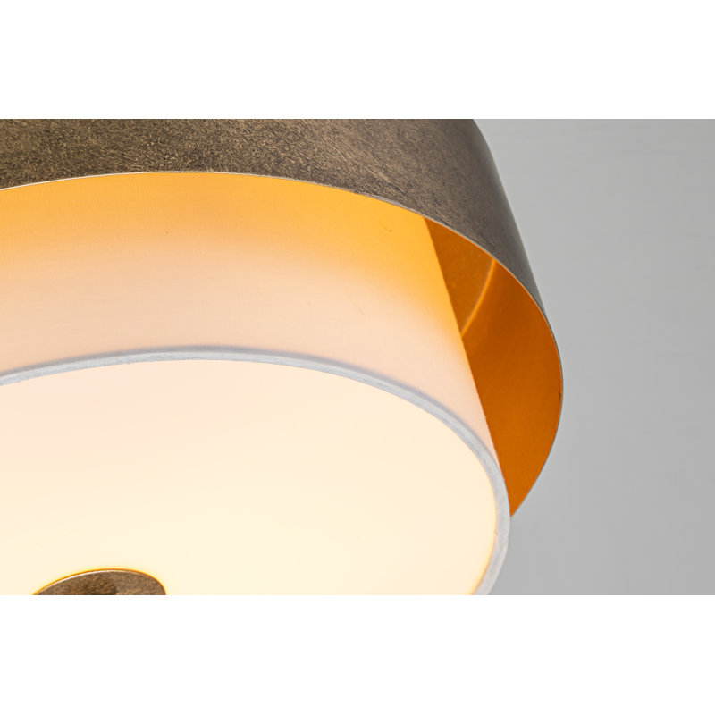 Aubrielle 2 - Light  Flush Mount Ceiling Light with Fabric Drum Shade for Living Room