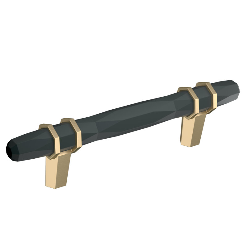 London 3-3/4 inch (96mm) Center-to-Center Black Bronze/Golden Champagne Cabinet Pull, 3-3/4", Black Bronze/Golden Champagne
