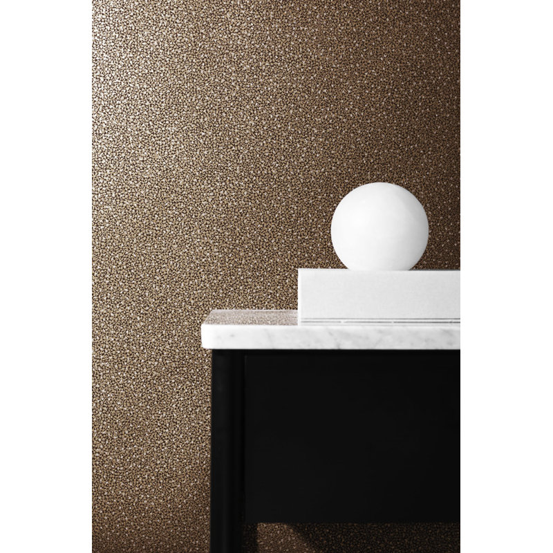 Rouleau de papier peint L 33 pi x l 20,5 po Mica scintillant, Brique / argent métallique