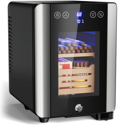 Electric Cigar Humidor 8L Tabletop with Lock Holds 80 Cigars